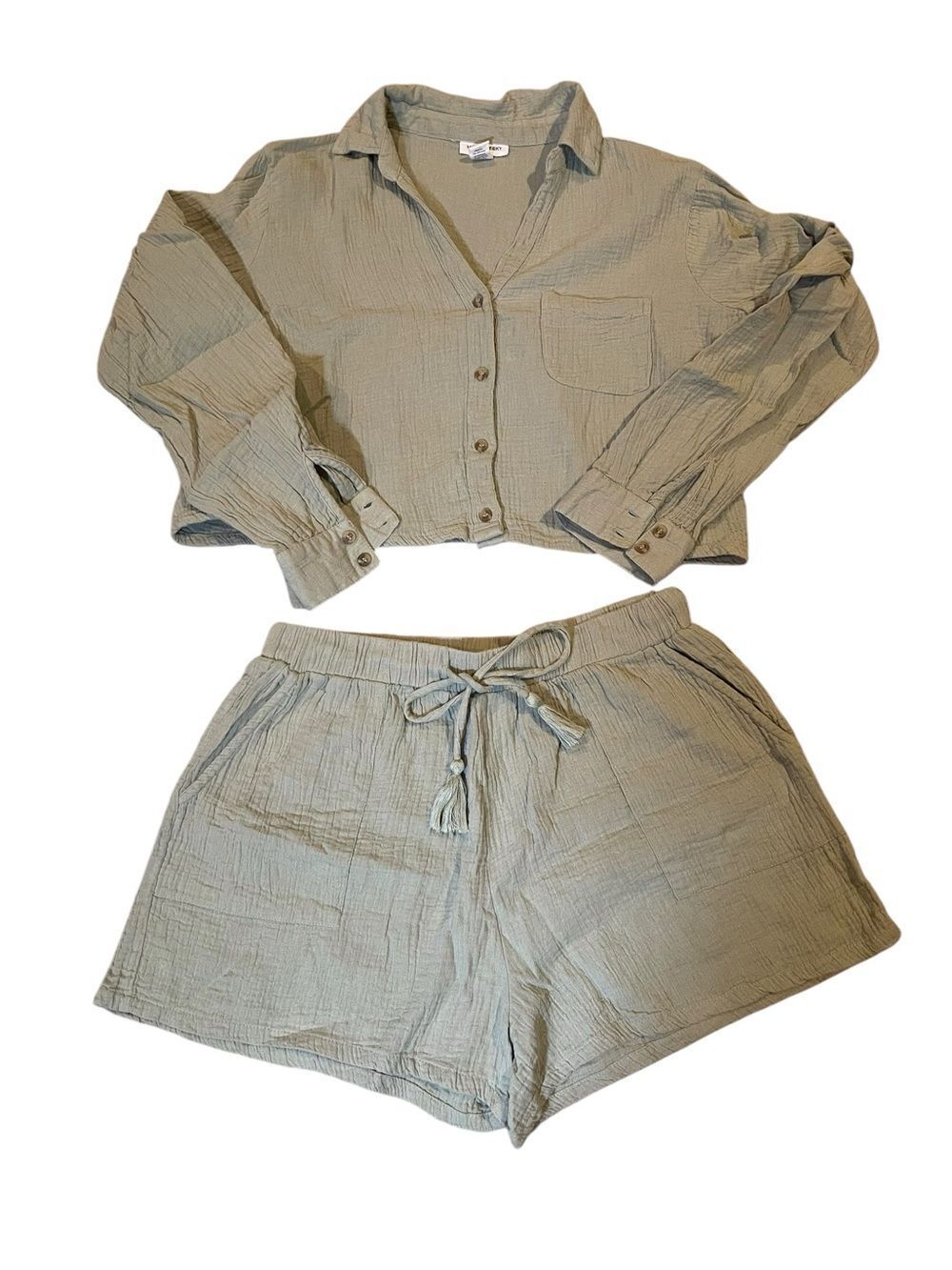 Midnight Sky Sage Green 100% Cotton Gauze 2 Piece Set L